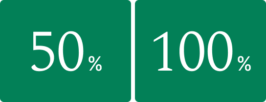 50% 100%